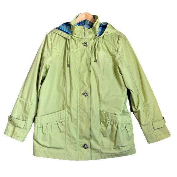 Mackintosh New England Coat Womens Medium Lime Green Full Zip Toggle Jacket - Picture 1 of 13